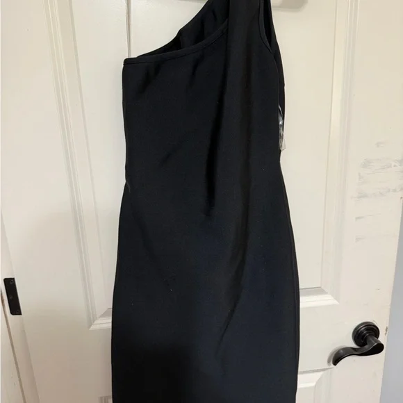 Fashion Nova Black One-Shoulder Dress with Gold Accents - Picture 2 of 3